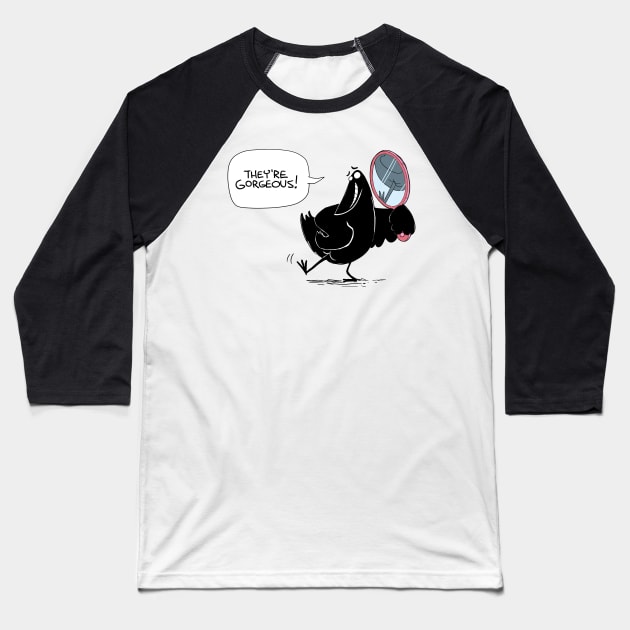 Crow's feet Baseball T-Shirt by Slack Wyrm